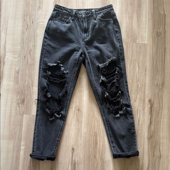 Fashion Nova Denim - Fashion Nova Distressed Black Jeans